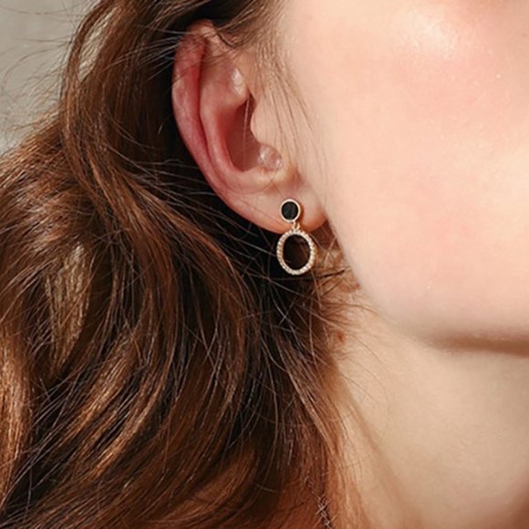 💥18k Gold Plated 4A CZ Micro Pave Round Drop Earrings, GPMB1538 - Picture 6 of 8